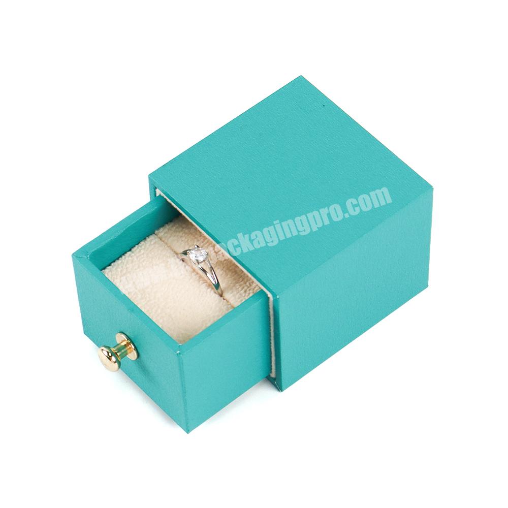 Custom logo eco friendly cardboard ring box packaging luxury drawer mini ring earring jewelry box packaging drawer jewelry box