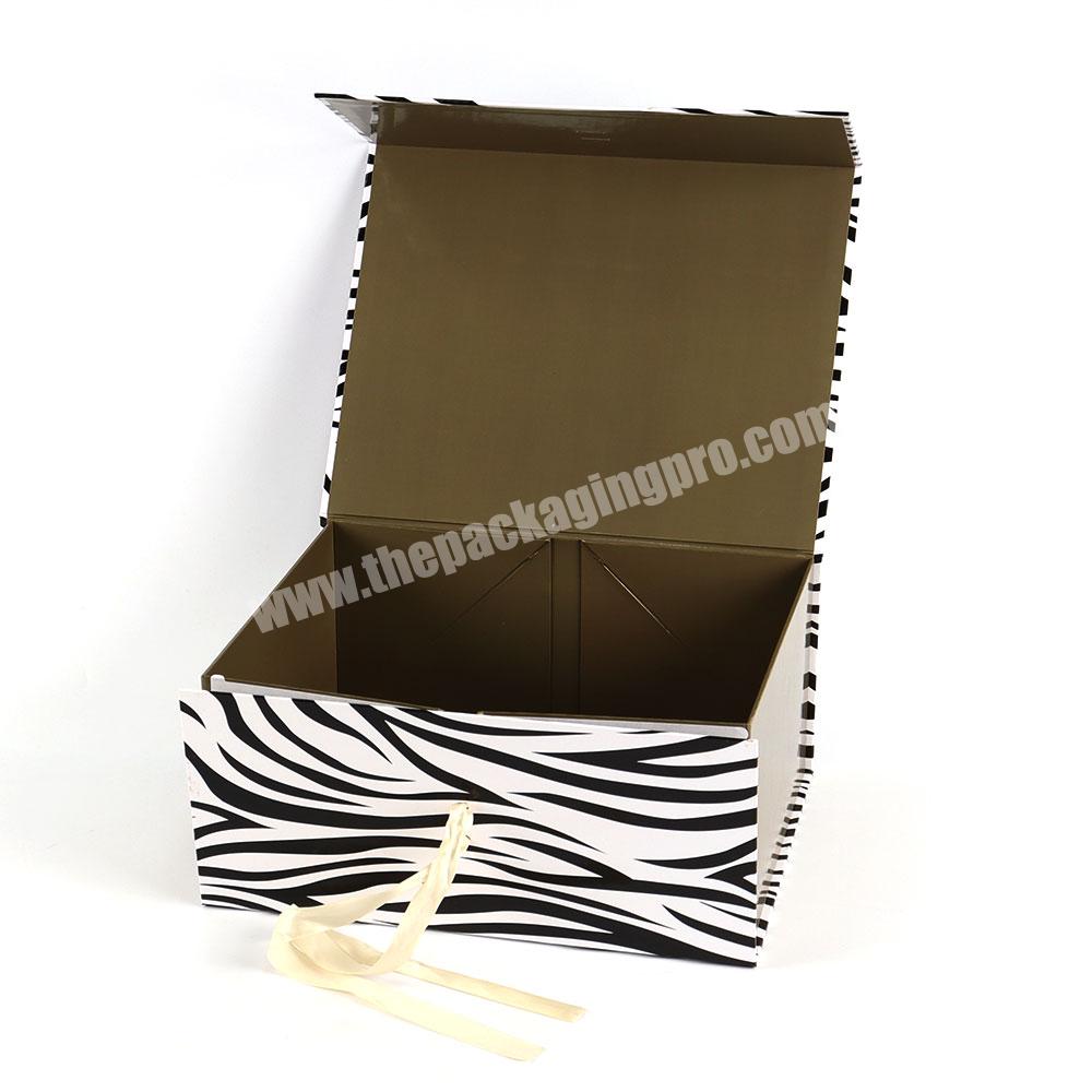Custom logo folding satin lined insert paper packaging gift wig box for hair luxury wig hair extension packaging box