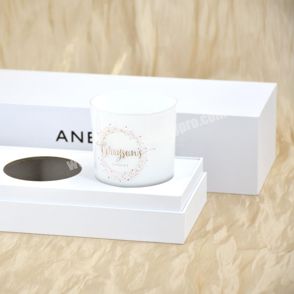 Custom logo gift packaging scented candle gift box with inserts white gift candle boxes packaging luxury shipping candle box