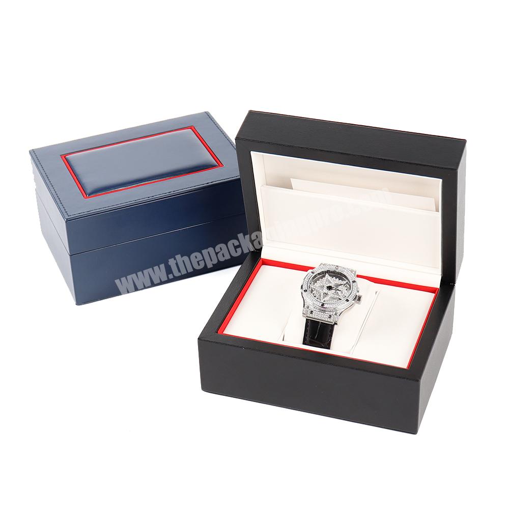 Custom logo luxury gift packaging mechanical watches men wrist green box watch packaging box set double open leather watch box