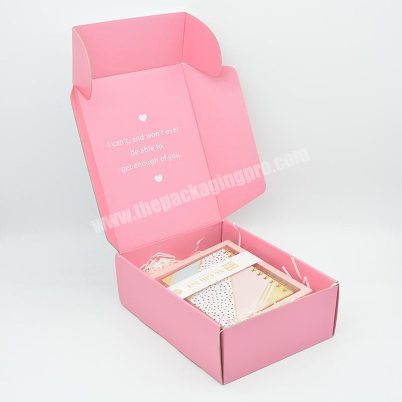 Custom logo packaging box corrugated paper foldable cardboard mail box inside clothes loaded cosmetics shipping boxes