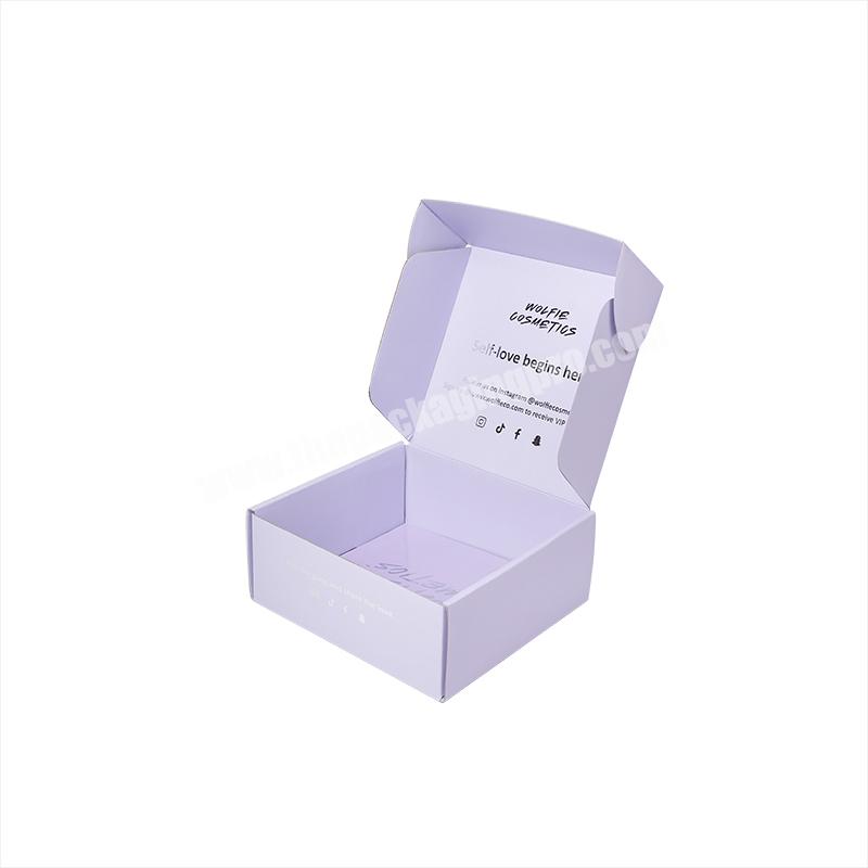 Custom logo printed flat pack folding kraft packaging recyclable corrugated die cut mailing shipping boxes