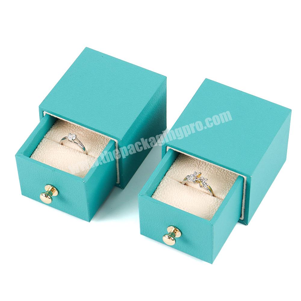 Custom logo printing gift jewelry corrugated paper boxes packaging ring necklace earring jewelry box drawer wedding ring box