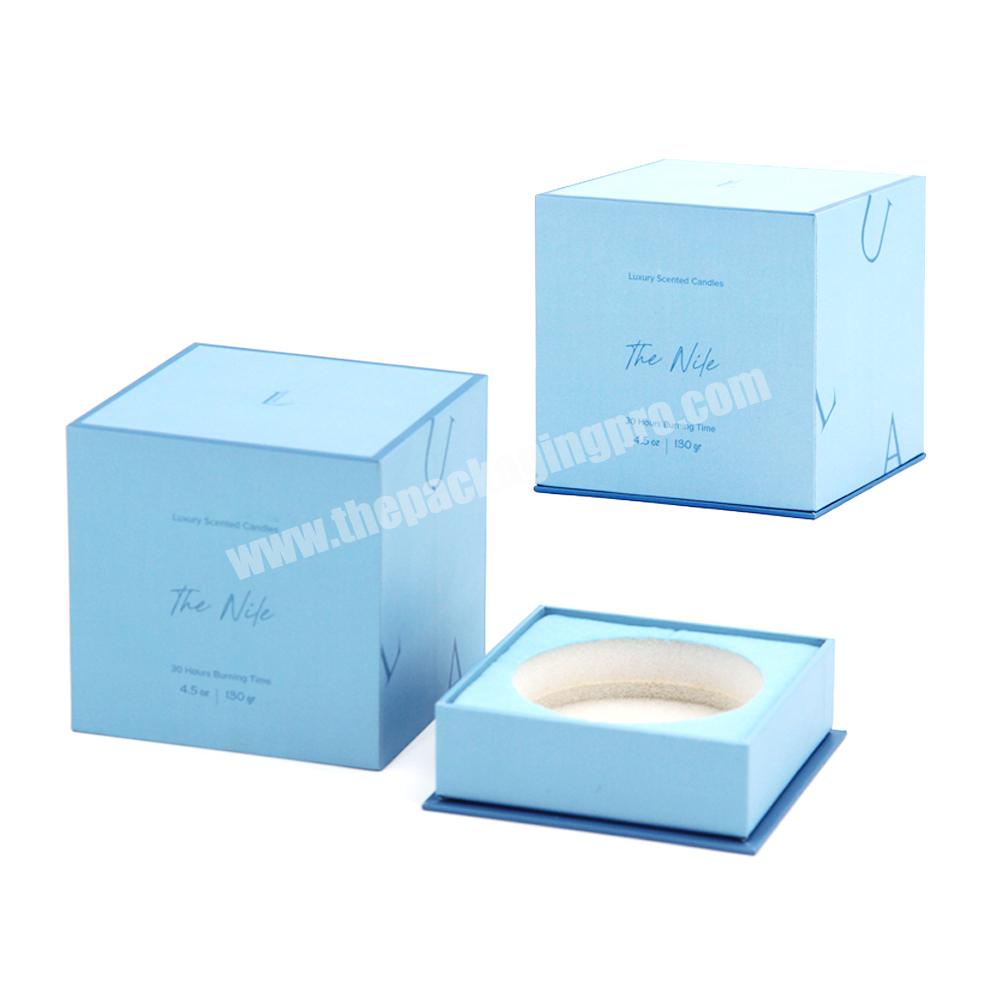 Custom logo private label candle jar and box luxury with lid insert gold foil paper boxes packaging ceramic jars candle gift box