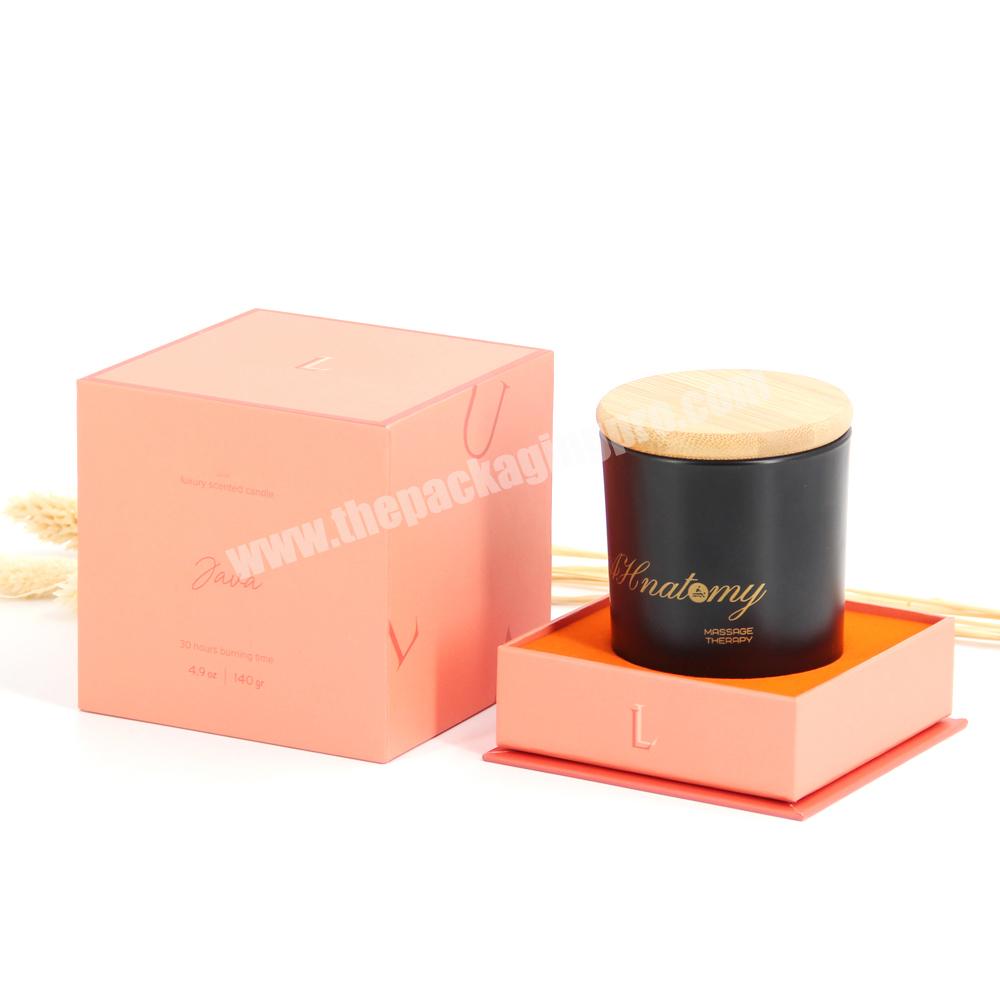 Custom logo scented candle packaging box with logo magnetic flip aromatherapy gift set candle packaging boxes luxury candle box