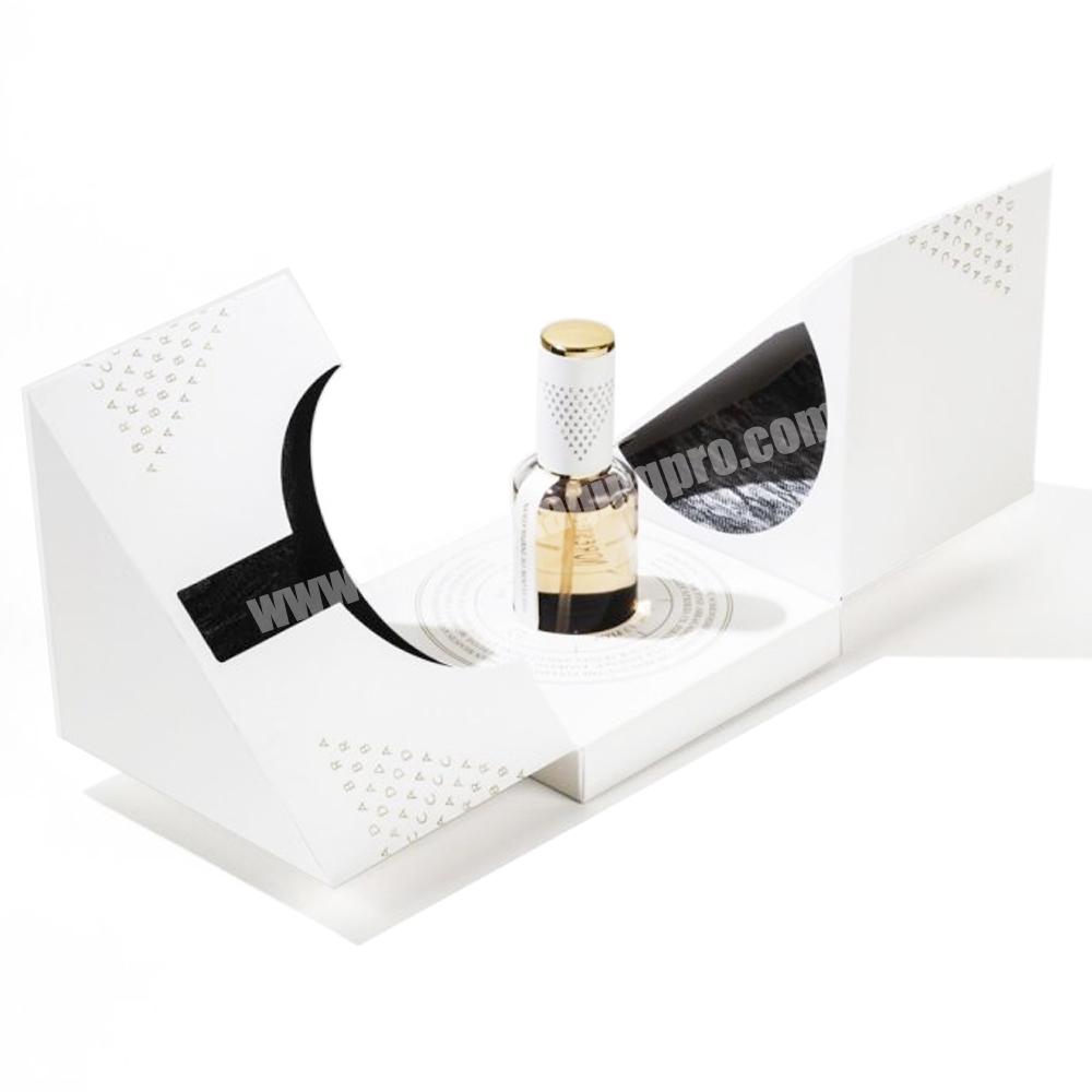 Custom luxury christmas gift box packaging double magnetic door perfume box with eva perfume bottle packaging magnetic gift box