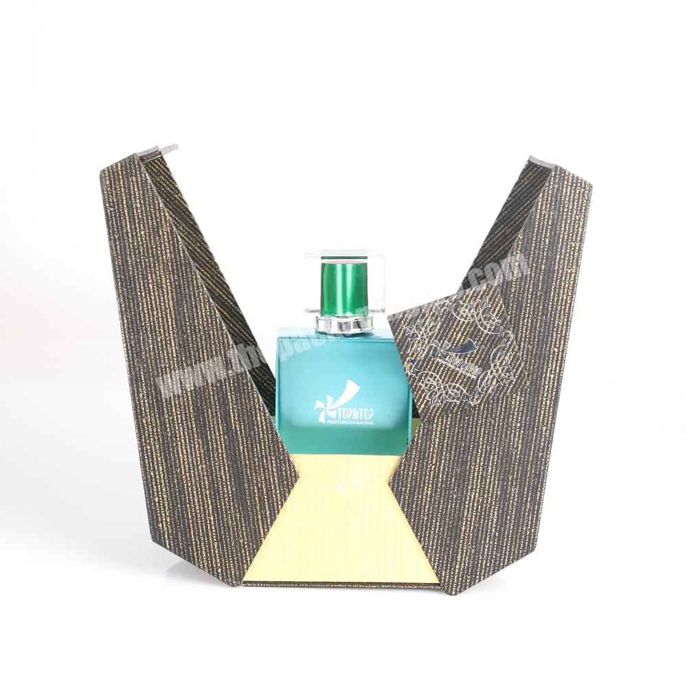 Custom print luxury rigid cardboard carton paper perfume ecommerce gift box package with double door cosmetic packaging box