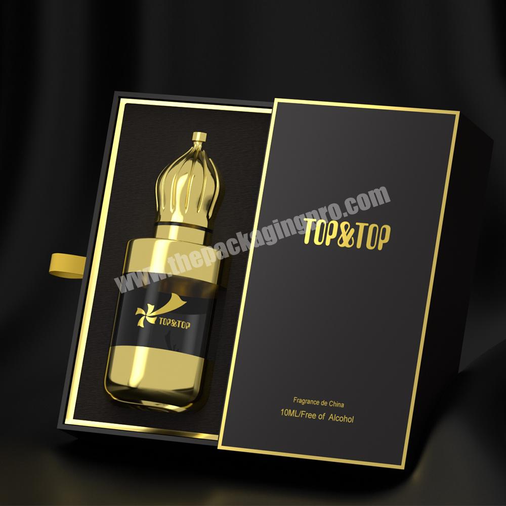 Custom printed luxury product cardboard carton paper boxes cap cosmetic dropper bottle perfume gift drawer box packaging