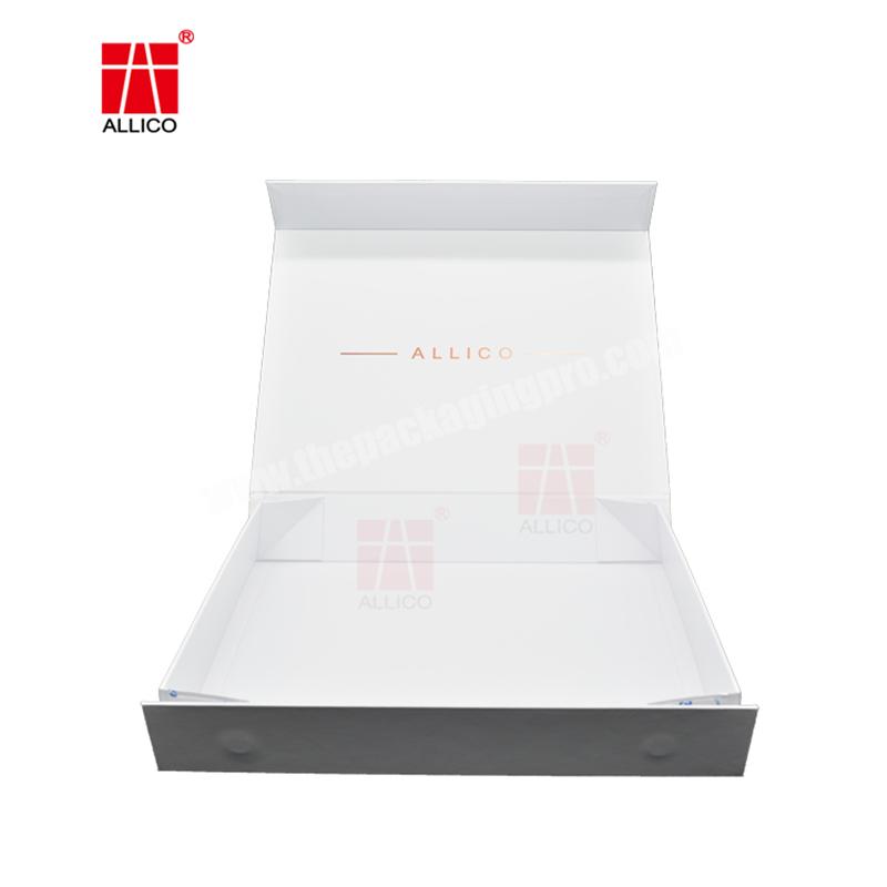 Custom printing logo rigid cardboard luxury foldable paper boxes flap open magnetic clothing Gift