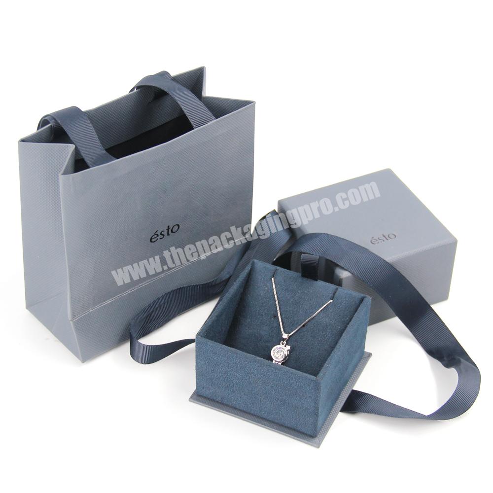 Custom royal blue jewelry box ring packaging luxury cardboard paper necklace jewelry box for display fancy jewelry packaging box