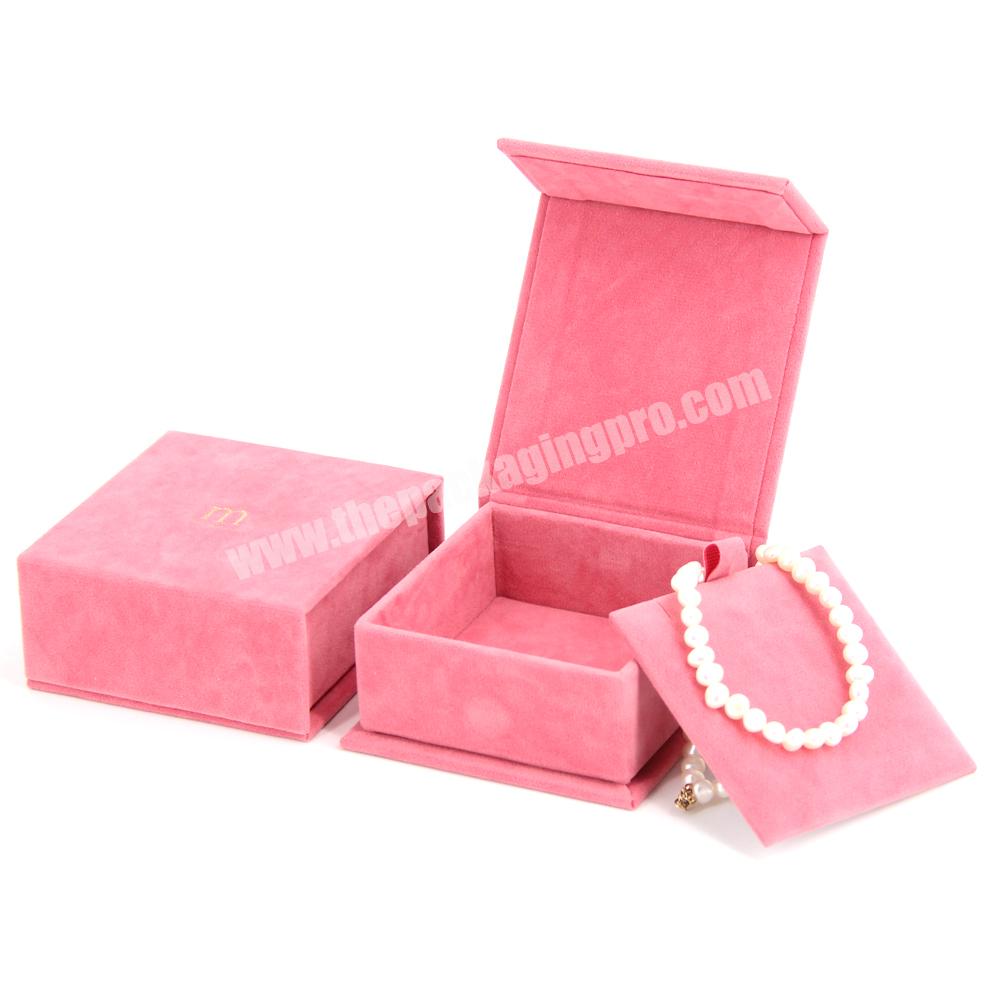 Custom velvet magnetic portable mini small jewelry box necklace jewelry packaging boxes set packaging necklace jewelry paper box
