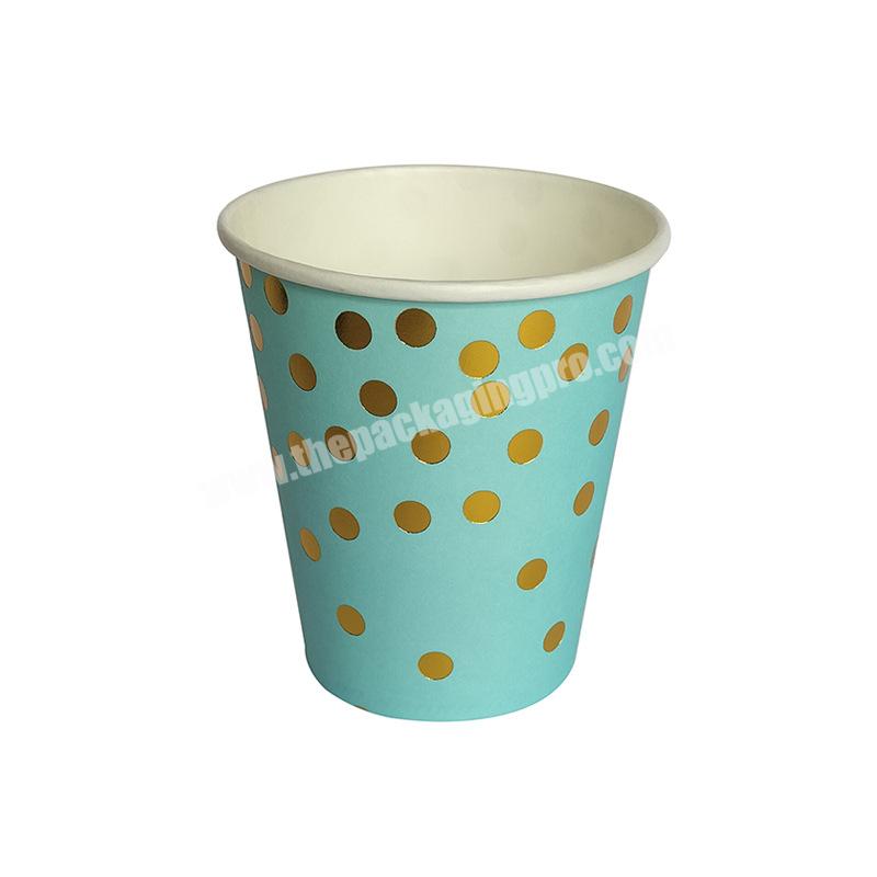 Custom wholesale disposable cup 9 oz thickened advertising wave point paper cup