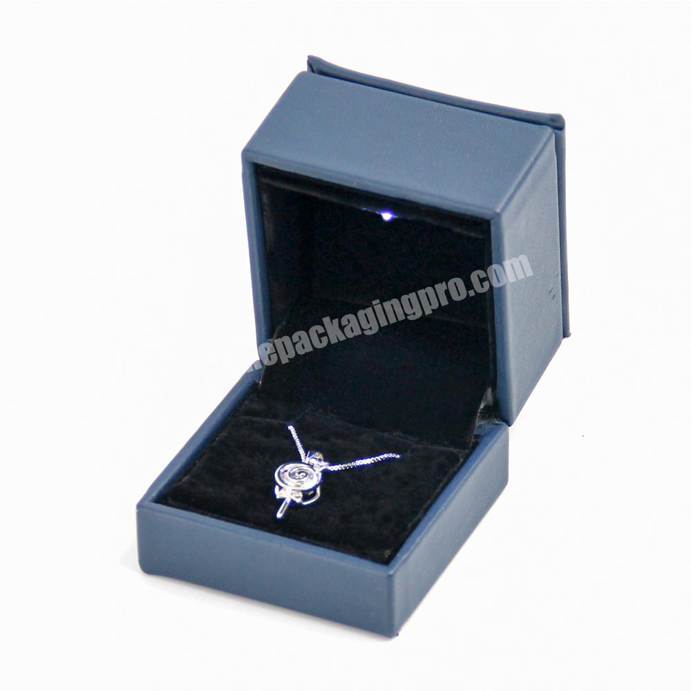 Customized Black Velvet Jewellery Box with Led Light Jewelry Ring Earrings Gift Boxes Custom Necklace Jewelry Packaging Box