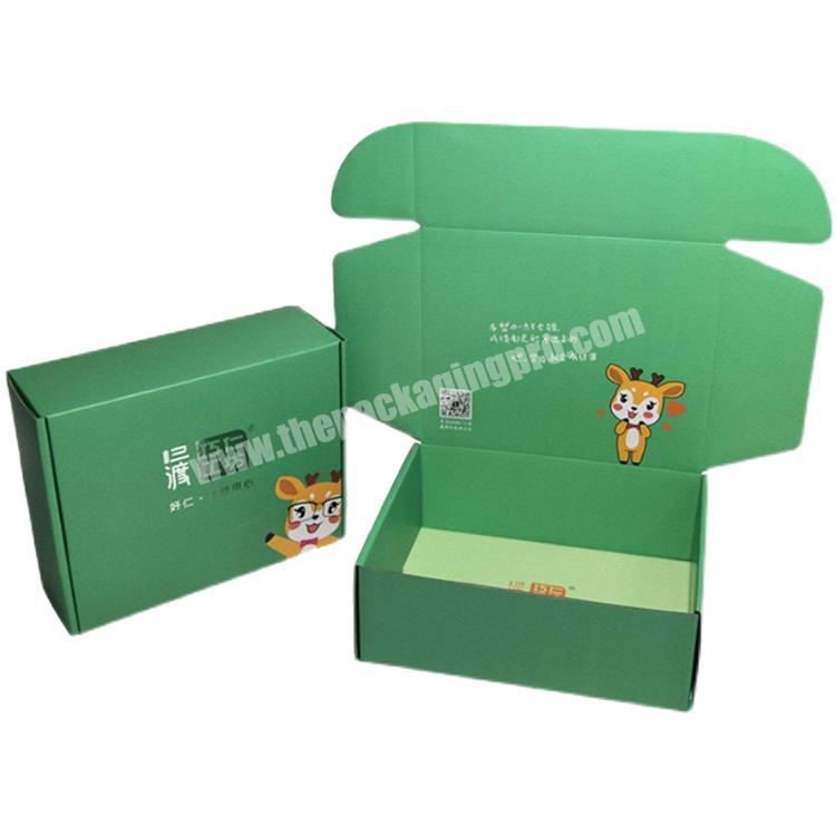 Customized Cheap Price Good Quality Clothing Box Green Color Corrugated Mailer Box