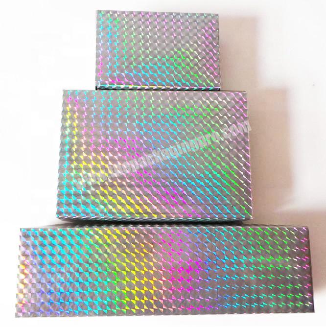 Customized Luxury Laser fold Packaging Cosmetic Holographic Paper Box