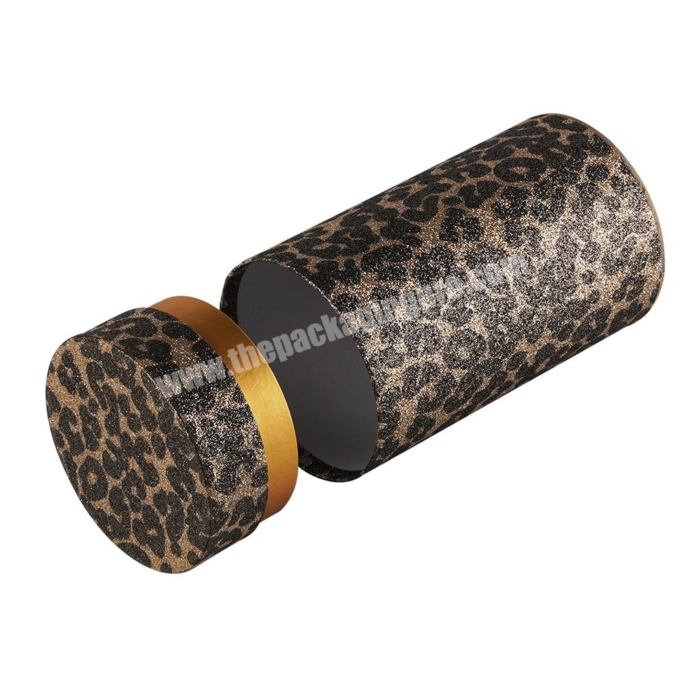 Customized Mini Luxury Leather Round Packaging Box Collection Perfume Bag Bottle Paper Tube Hard Box Packaging