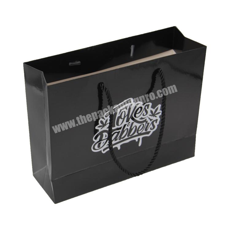 Customized Printed kraft luxury handle design jewelry premium sealing paper bag with print logo