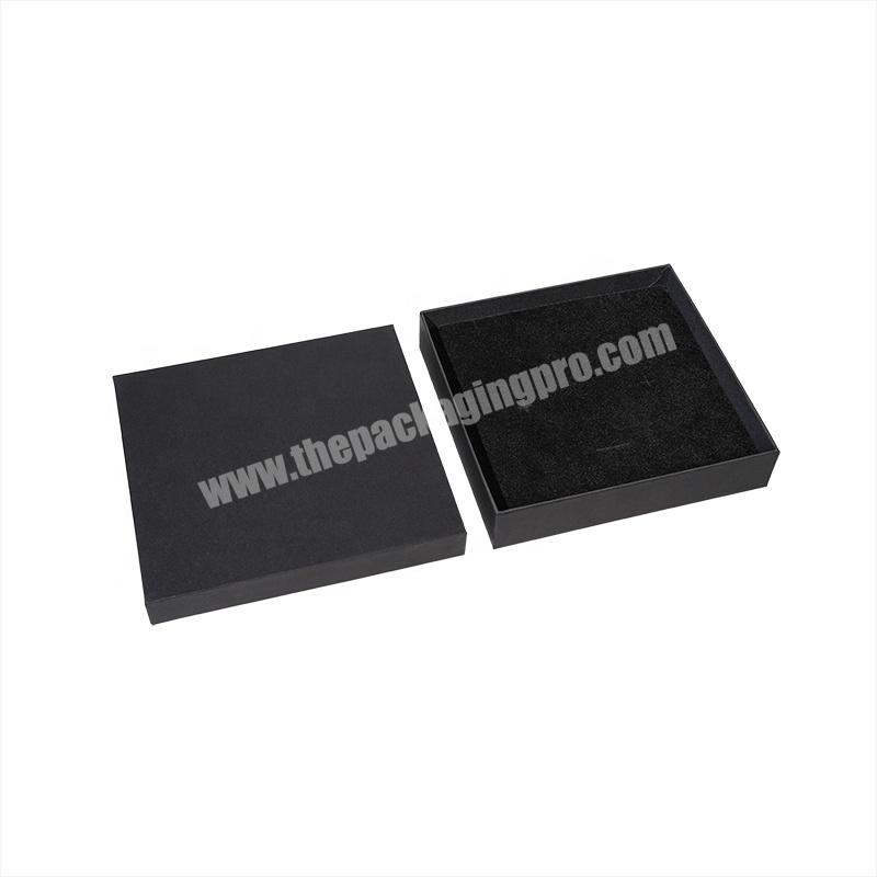 Customized Size Shape Printing Logo Color Paper Packing Box Eco Friendly Coated Paper Black Box Luxury  Lid And Base Box