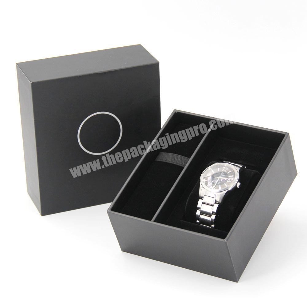 Customized luxury men's women's watch with box leather cardboard packaging watch box storage luxury black leather watch box