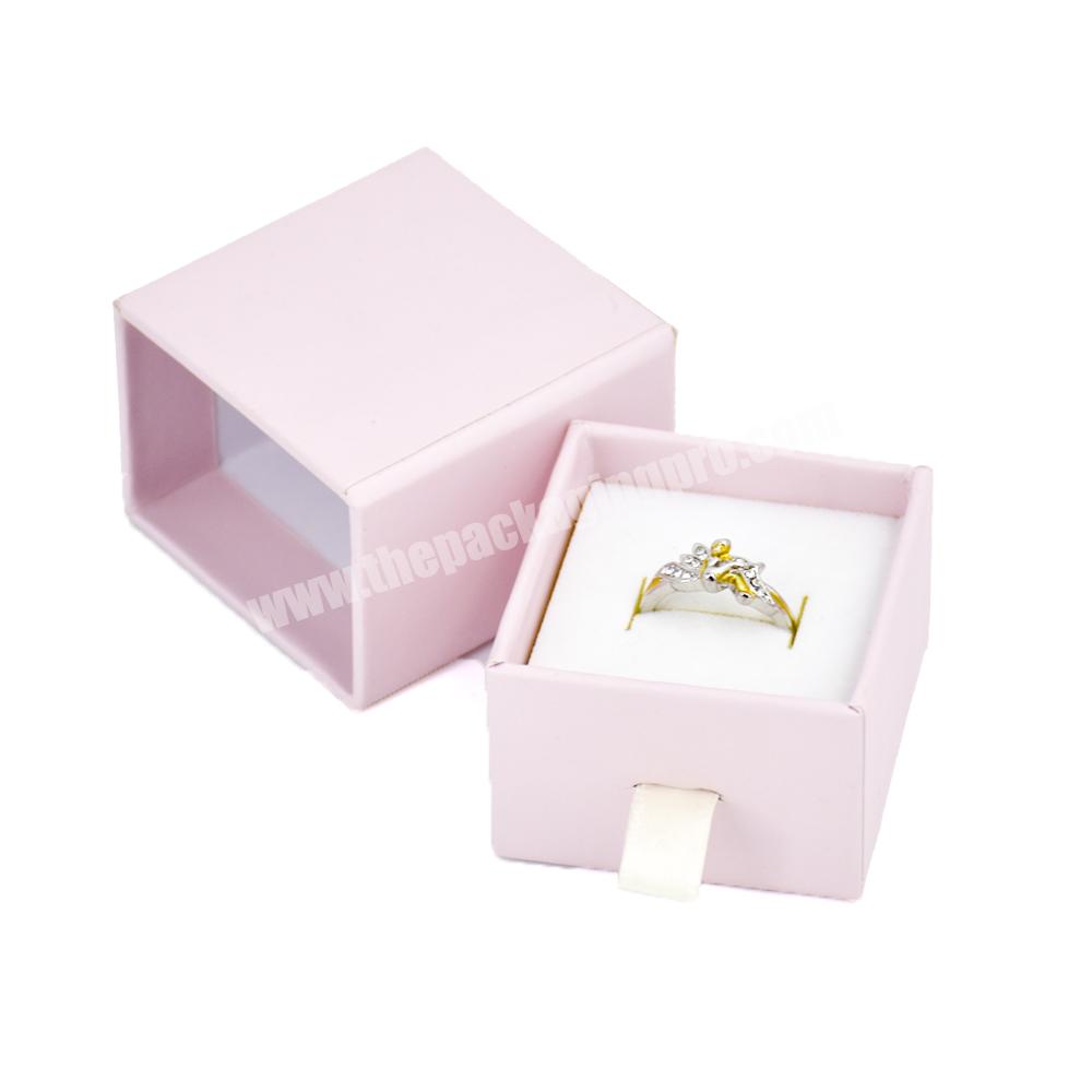 Customized necklace earrings rings package custom logo pink mini portable travel gift storage gift box jewelry packaging