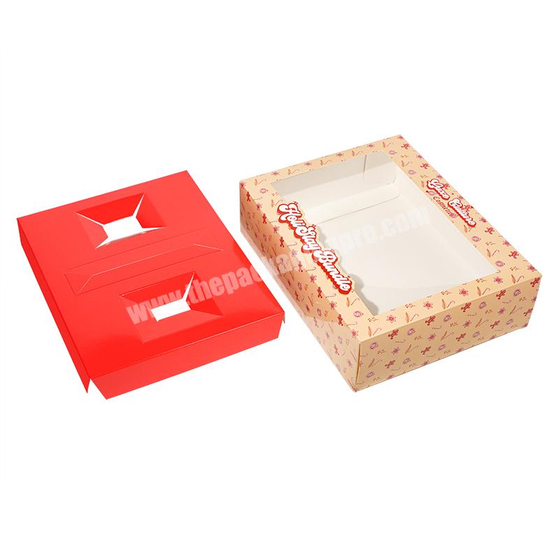 ECO Friendly Box Custom Printed Logo Biodegradable Paper Bakery Cake Dessert Packaging Boxes With PVC Window