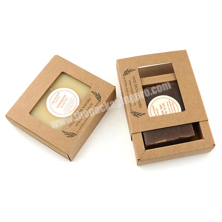 Eco Friendly Custom Logo Kraft Paper Soap Sliding Drawer Cosmetic Gift Packaging Box