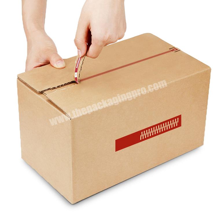 Eco-Friendly Custom Logo Paper Printed Garment Corrugated Shipping Brown Mailer Box with Zipper Tear Strip