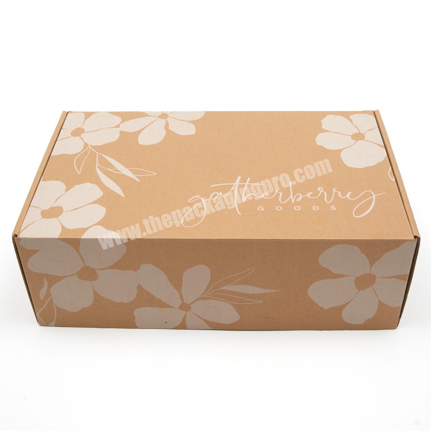 Eco Friendly Kraft Paper Corrugated Shipping Boxes Flat Folding Custom Ecommerce Box