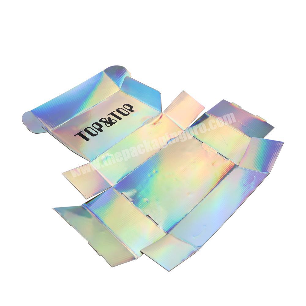 Eco Friendly Luxury Foldable Holographic Paper Box Custom Size Wedding Clothing Cardboard Gift Packaging Shipping Mailing Box