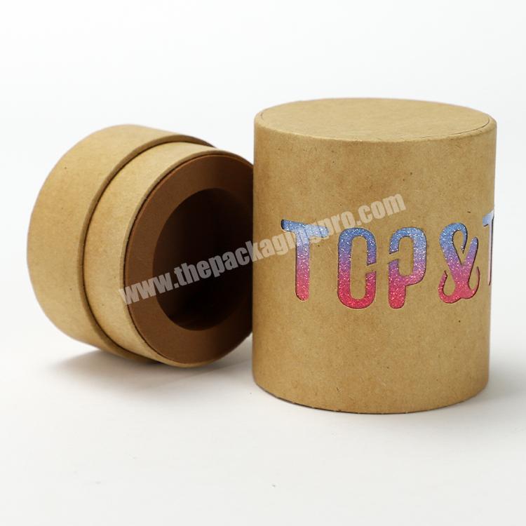Eco Material Custom Chinese Kraft Tea Cosmetic Containers Candle Box Cardboard Round Gift Made Paper Cylinder Tubes Packaging