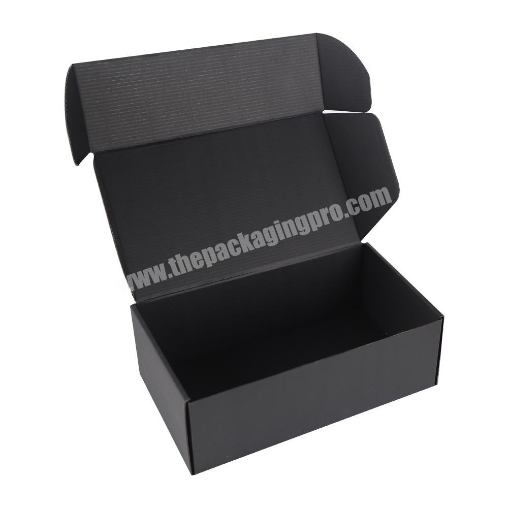 Eco friendly black color shipper corrugated mailer cardboard package makeup box cosmetic skincare boutique gift box packaging