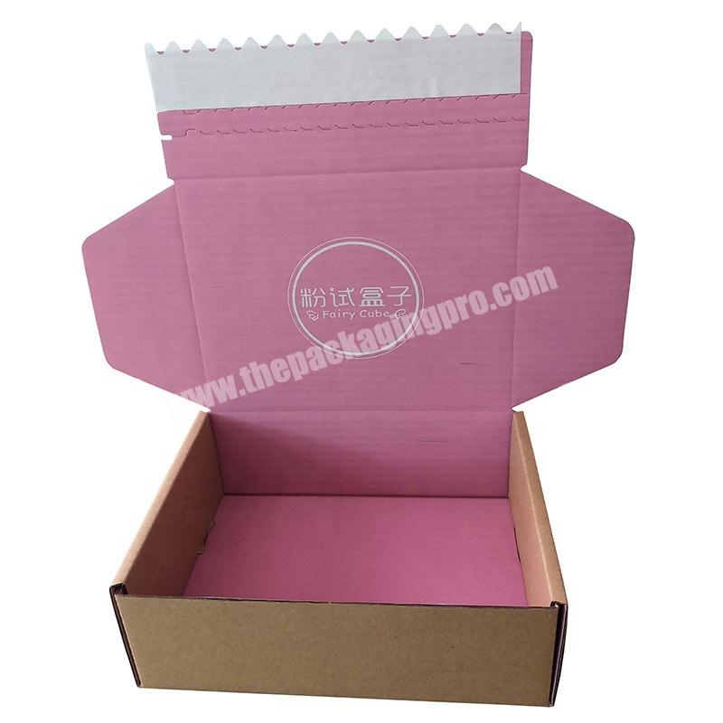 Ecommerce Postal Cardboard Corrugated Paper Shipping Mailer Box Zipper Packaging Self Sealing Mailing Boxes