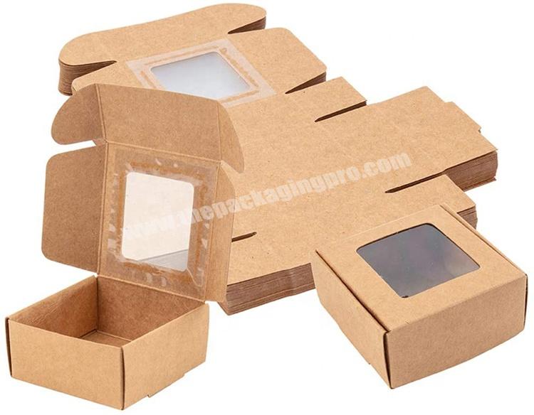 Environmental simple style  kraft paper corrugated cardboard packaging small gift mailing box with window
