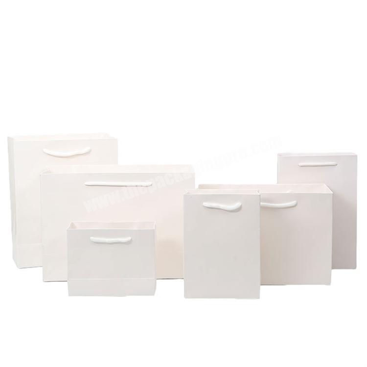 Factory Supplier Custom Logo Printed Rope Handle Retail Gift Packaging White Art Paper Shopping Bag