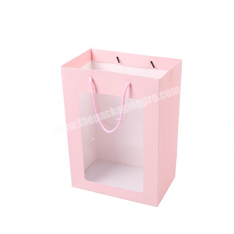 Factory Supplier Good Supplier Paper Box Portable Twisted Handle Gift Box with PVC Window