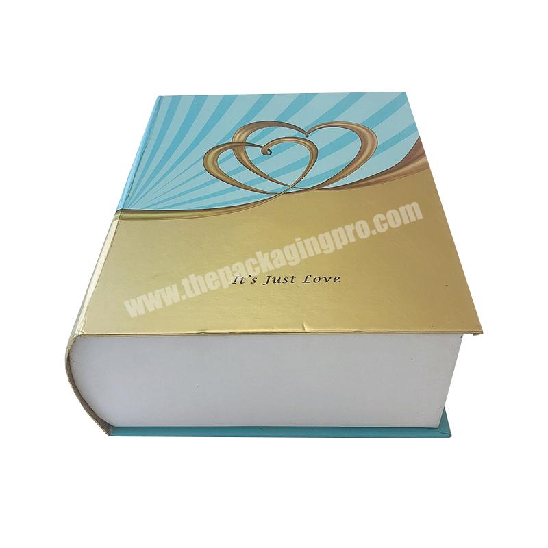 Factory wholesale cardboard book shape packaging box decorative fake book box