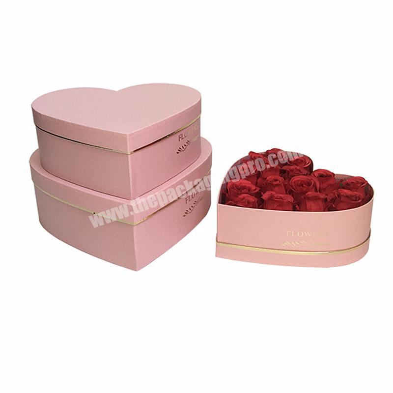 Factory wholesale custom luxury cardboard heart shape flower box
