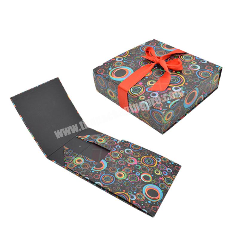 Flat Pack Folding Boxes with Ribbons Foldable Luxury Gift Boxes for Gift Packaging Paper Packing Boxes for Clothes