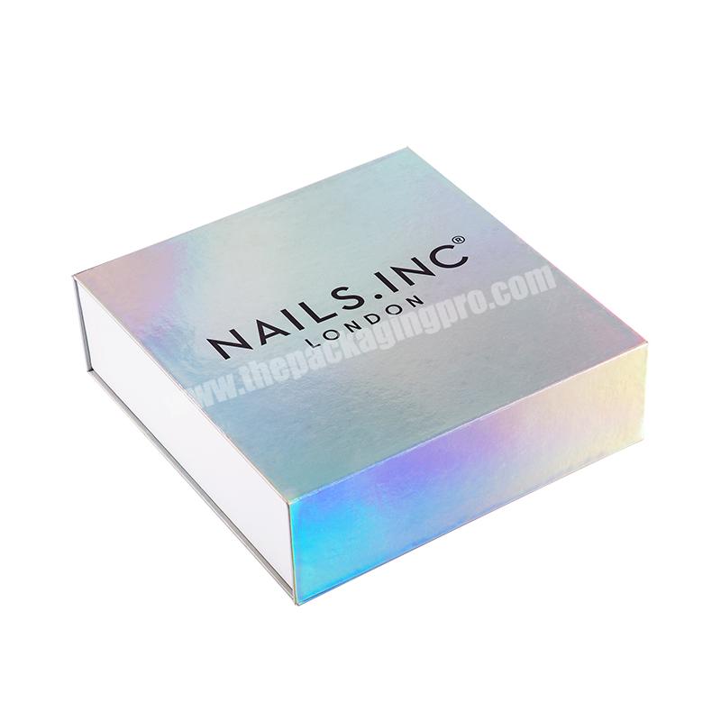 Free Sample Glitter Holographic Cosmetic Paper Packaging Boxes Luxury Gift Box with Custom Logo