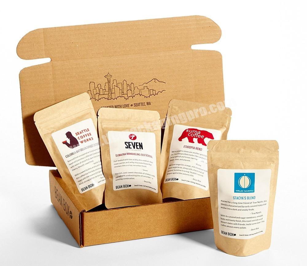 Free stocked sample custom cheap kraft coffee packaging paper box