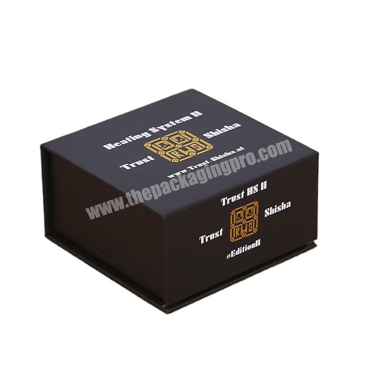 Gold Stamping Small Black Rigid 1200gsm Cardboard Foam Insert Gift Packaging Luxury Magnetic Jewelry Watch Box