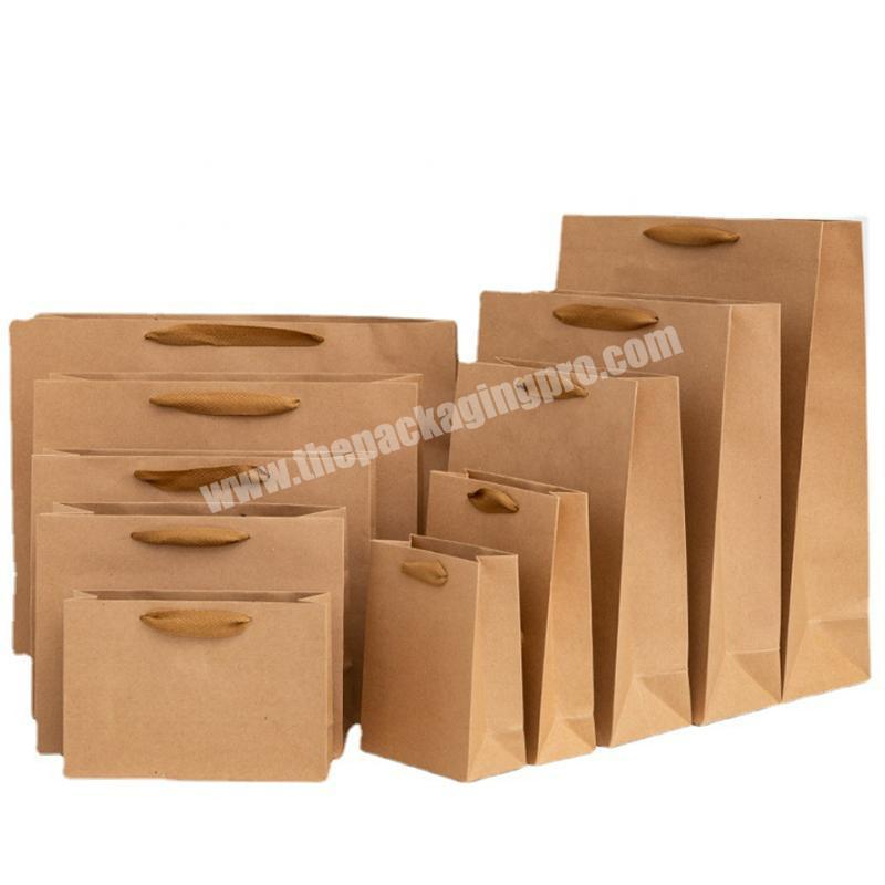 Hand kraft paper bag white cardboard gift wrapping bag thick clothing store shopping bag