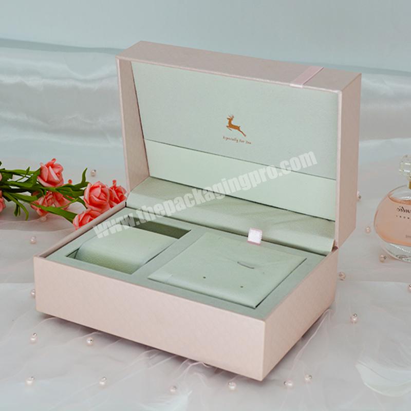 High Quality Custom Logo Wholesale Jewelry Set Packaging Box Flap Closure Ring Earrings Pendant Necklace Bracelet Gift Box