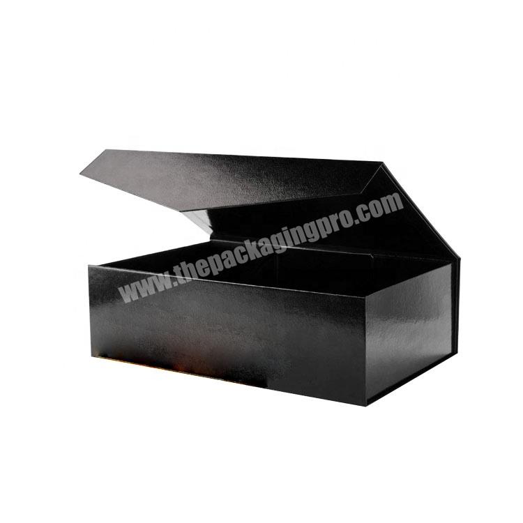 High-grade Embossing Black Large Gift Boxes Rectangular Bridesmaid Proposal Boxes Collapsible Gift Boxes