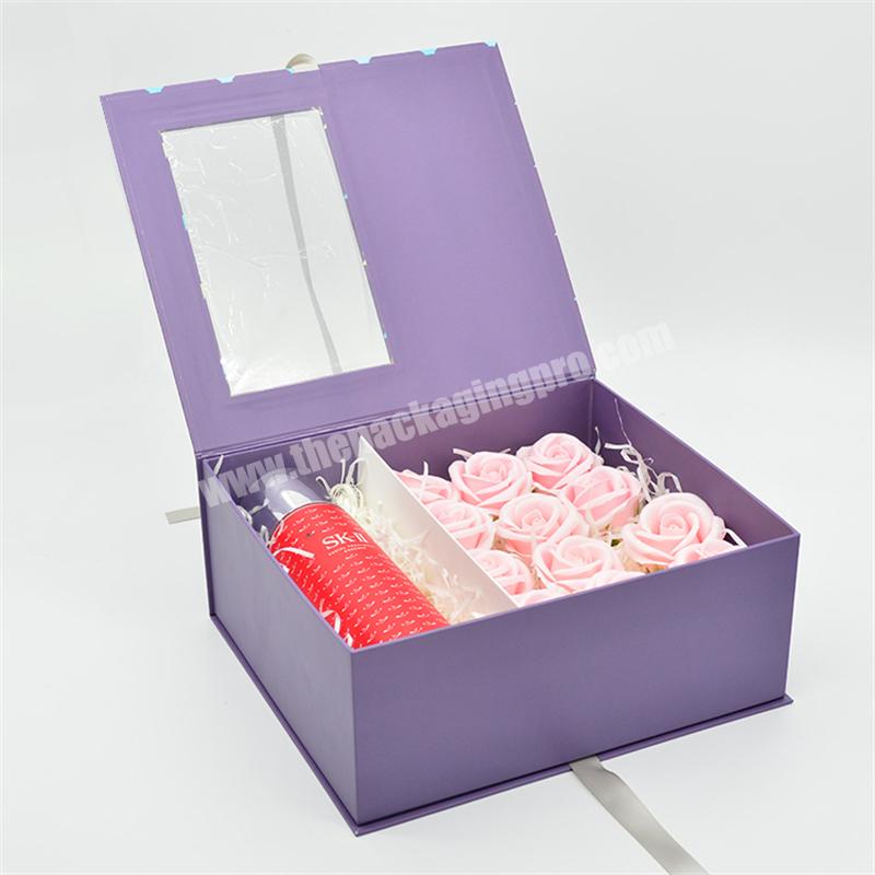 High quality cheap price flower packaging boxes cartoon printed gift box craft box with clear lid