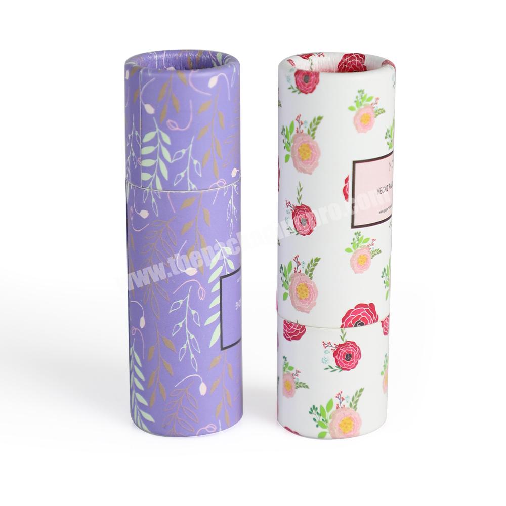 High quality factory supply eco friendly biodegradable eco cylinder kraft paper lip balm tube cosmetic tube lipstick packaging