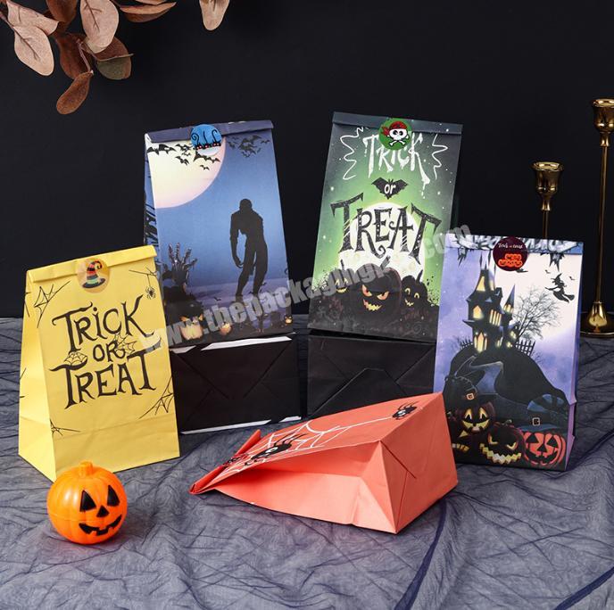 Holiday Cartoon Kraft Paper Candy Treat Bags Kids Party Bag Cute Halloween Goodie Bags