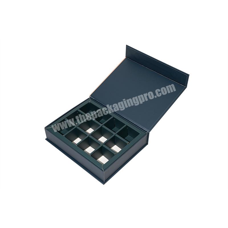 Hot Sell Rigid Chocolate Boxes With Magnetic Closure Packaging Paper Cardboard Boxes With Paper Dividers Cells Custom Printed