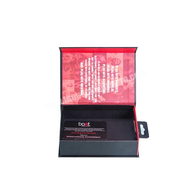 Hot sale Full Color Printed Magnet Gift Box Spot UV Grayboard Coated Paper Packaging Box for  Earphones