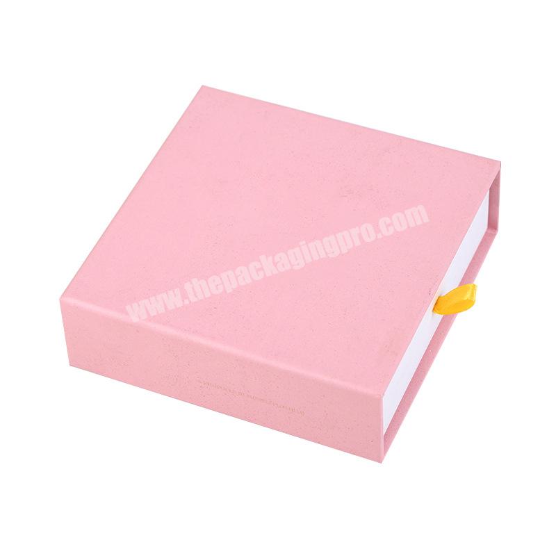 Hot sale drawer type storage cardboard box high quality luxury jewelry ribbon bow gift box with handle